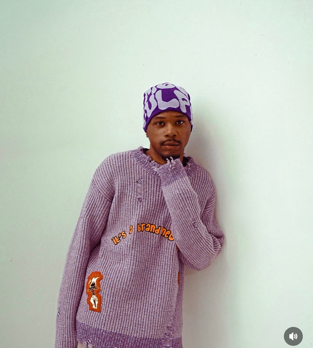 RODRI Heavy Gauge Ripped Knit Sweater with patches