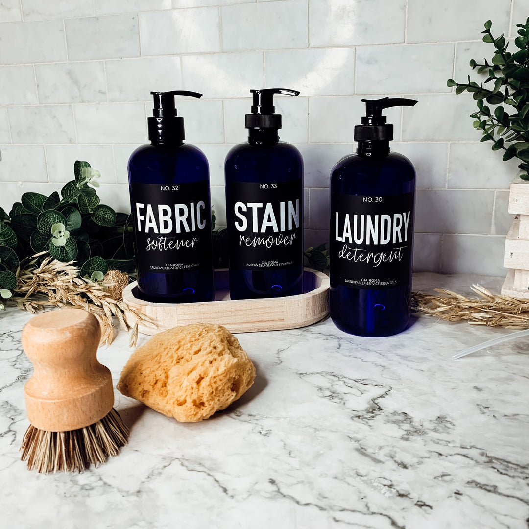 16oz Glass Tumbler Blue With Black Label - Reusable BPA Free Drinking Cup