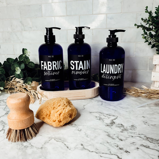 16oz Glass Tumbler Blue With Black Label - Reusable BPA Free Drinking Cup