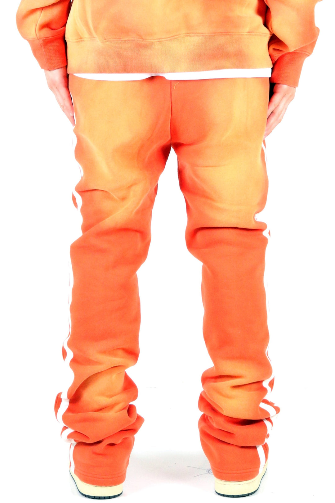 MARMA Heavy weight brushed vintage washing skinny flare stacked pants