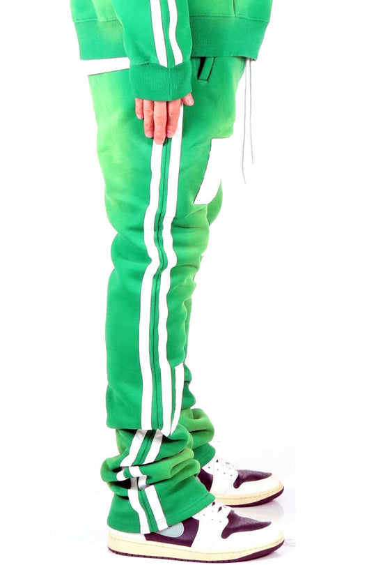 PINE Heavy weight brushed vintage washing skinny flare stacked pants