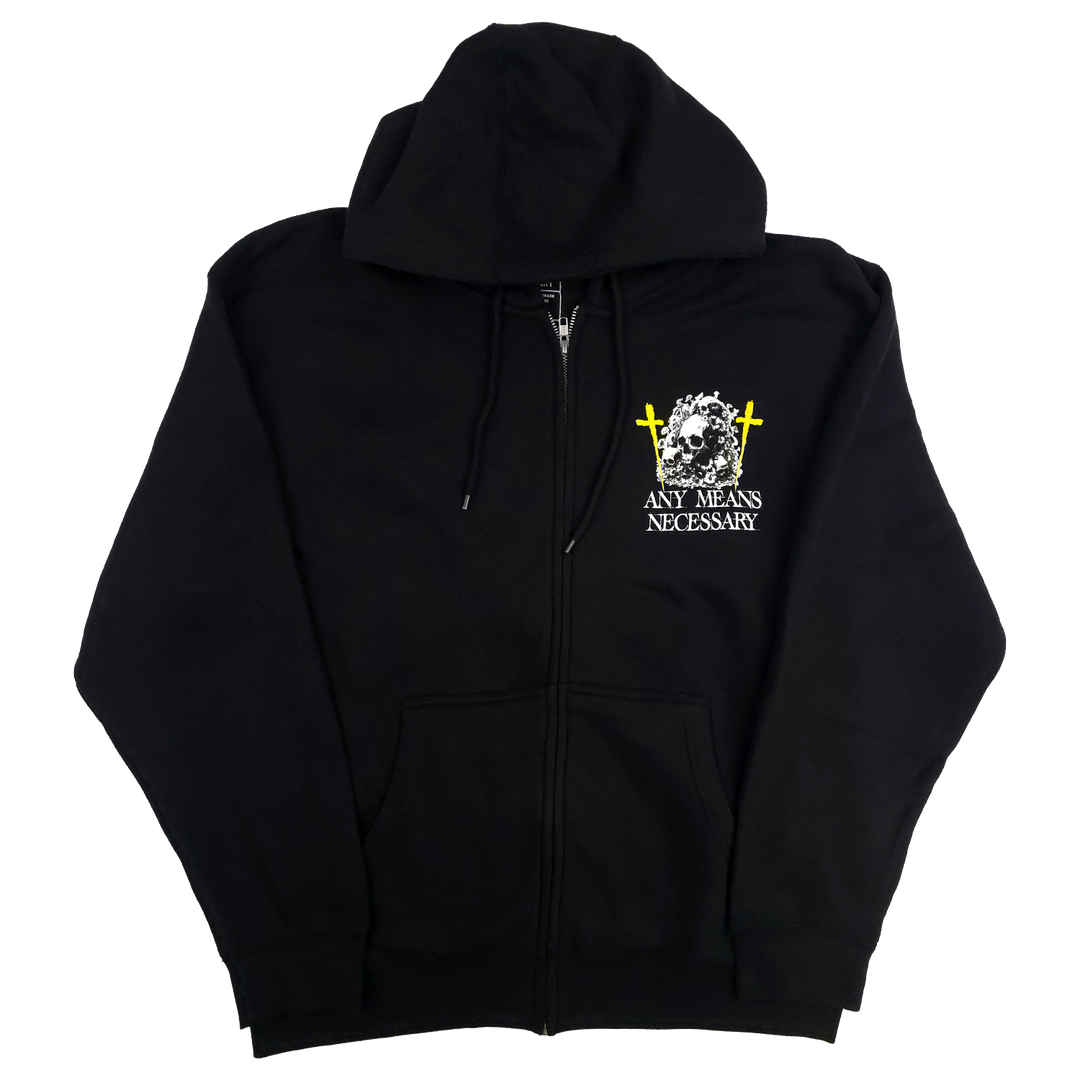 Let The Weak Burn Zip Up Hoodie Black