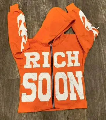 Letter Embroidered Oversized Hoodie Men