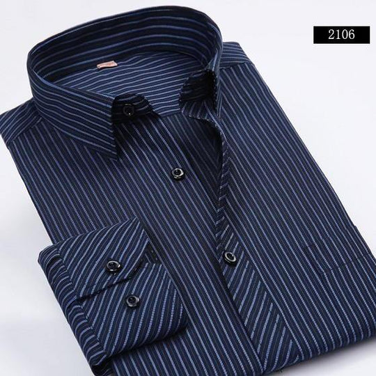 Men's Deep Purple Striped Dress Shirt