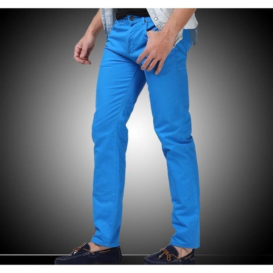 Men's Light Blue Slim Fit Straight Jeans - Multiple Sizes