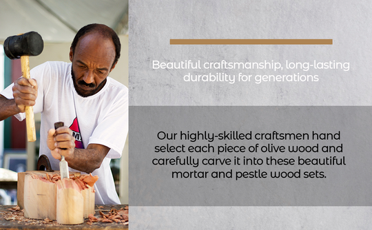 Olive Wood Mortar Pestle Rustic Handmade Kitchen Grinder For Spices