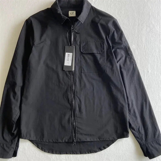 "Monochrome Cotton Jacket for Men, Casual Shirt