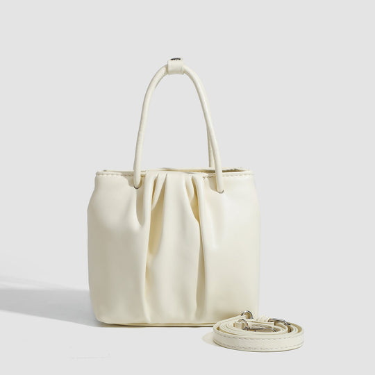 Square pleated versatile bag, bag women's fashion women's tote bag, portable casual shoulder bag