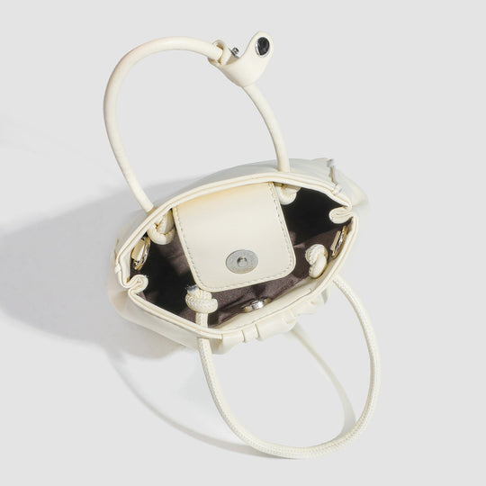 Square pleated versatile bag, bag women's fashion women's tote bag, portable casual shoulder bag