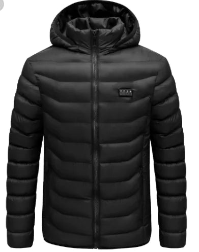 Boys Men Winter Outdoor USB Infrared Heating Hooded Jacket - # BOAA13510010