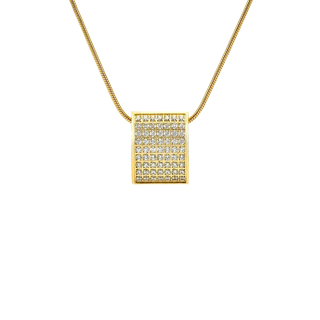 PT444G B.Tiff Gold Pavé Oreiller Pendant Necklace with Coil Chain by B.Tiff New York