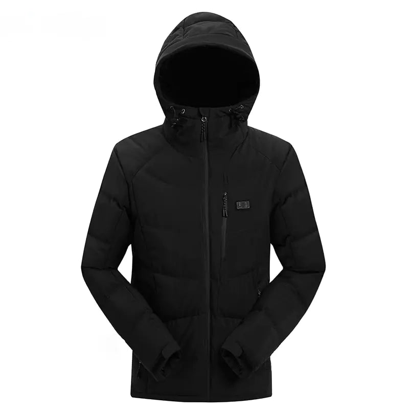 Boys Men Winter Outdoor USB Infrared Heating Hooded Jacket - # BOAA13510010