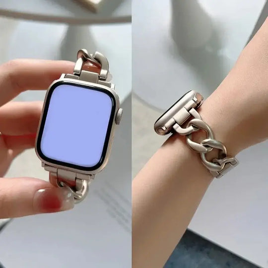 Apple Watch Metal Chain Strap - Premium Stylish Design