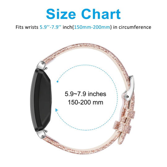 Fitbit Inspire 2, 1, HR Leather Strap - Premium Comfortable Band