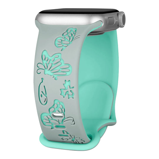 Apple Watch Engraved Silicone Strap - Comfortable Waterproof Band