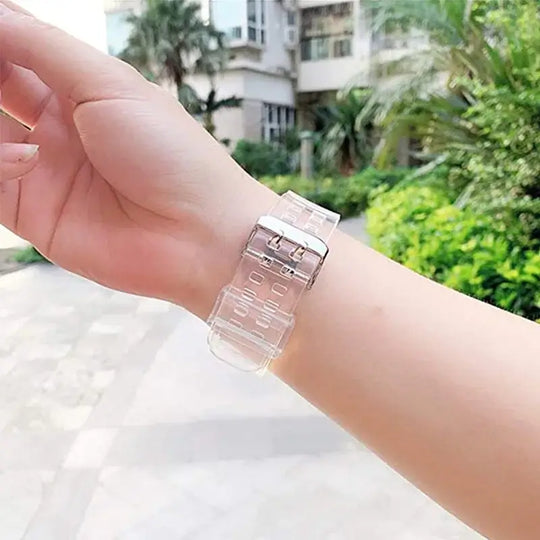 Apple Watch Clear Silicone Band - Durable Comfortable Strap