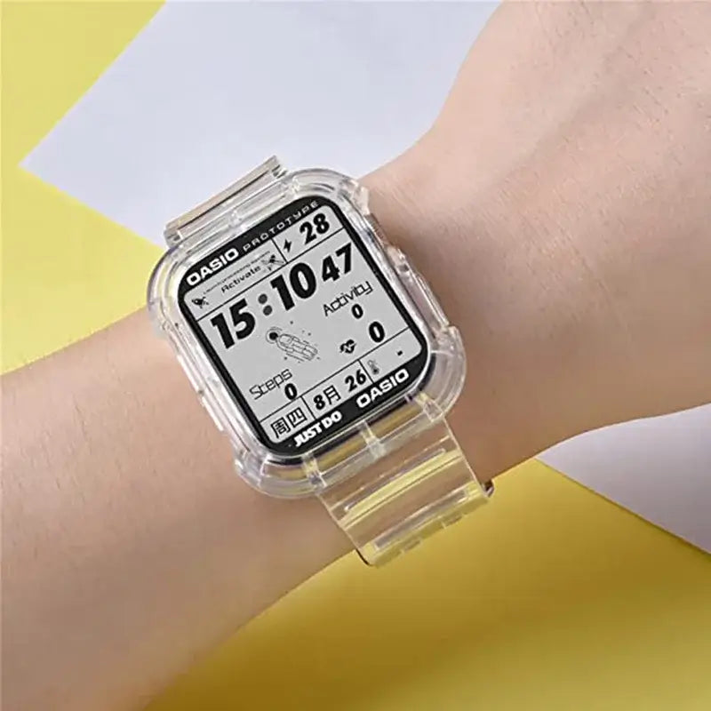 Apple Watch Clear Silicone Band - Durable Comfortable Strap