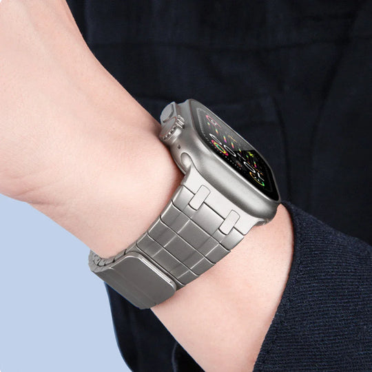 Apple Watch Magnetic Stainless Steel Band - Premium Titanium Color