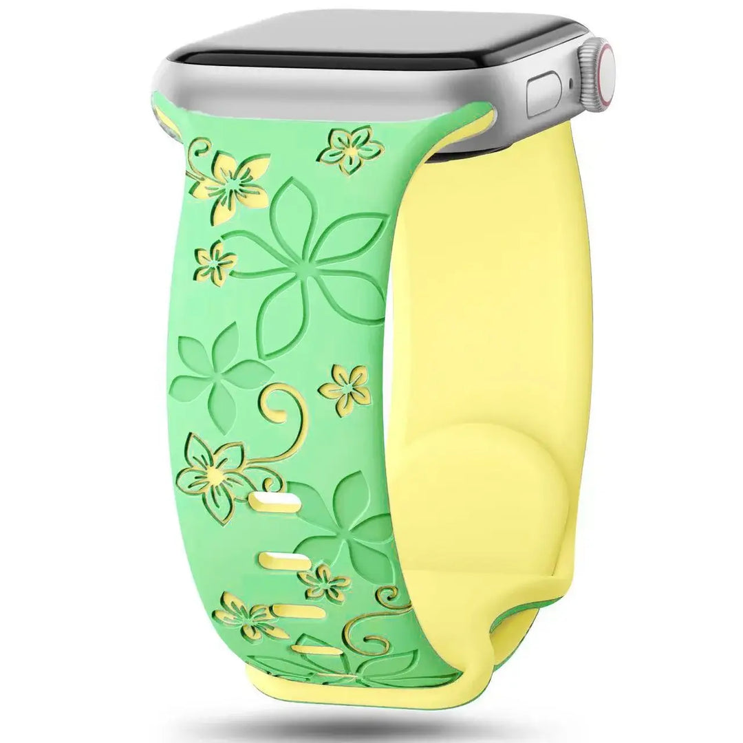 Apple Watch Silicone Band - Durable Floral Design Strap