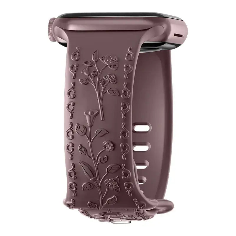 Apple Watch Silicone Band - Floral Engraved - Stylish Design