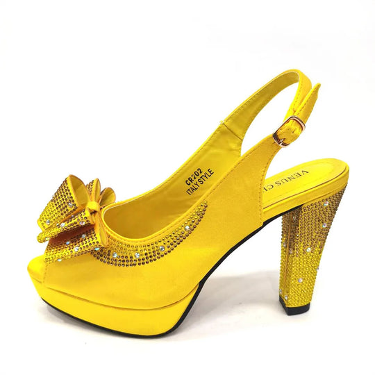 High Quality Thin Heels Ladies Shoes Matching Bag Set