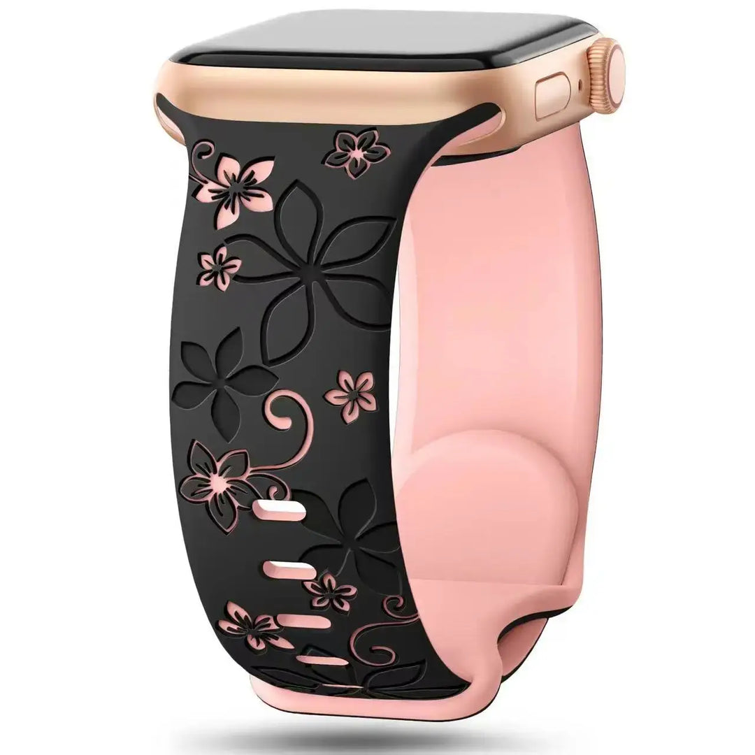 Apple Watch Silicone Band - Durable Floral Design Strap
