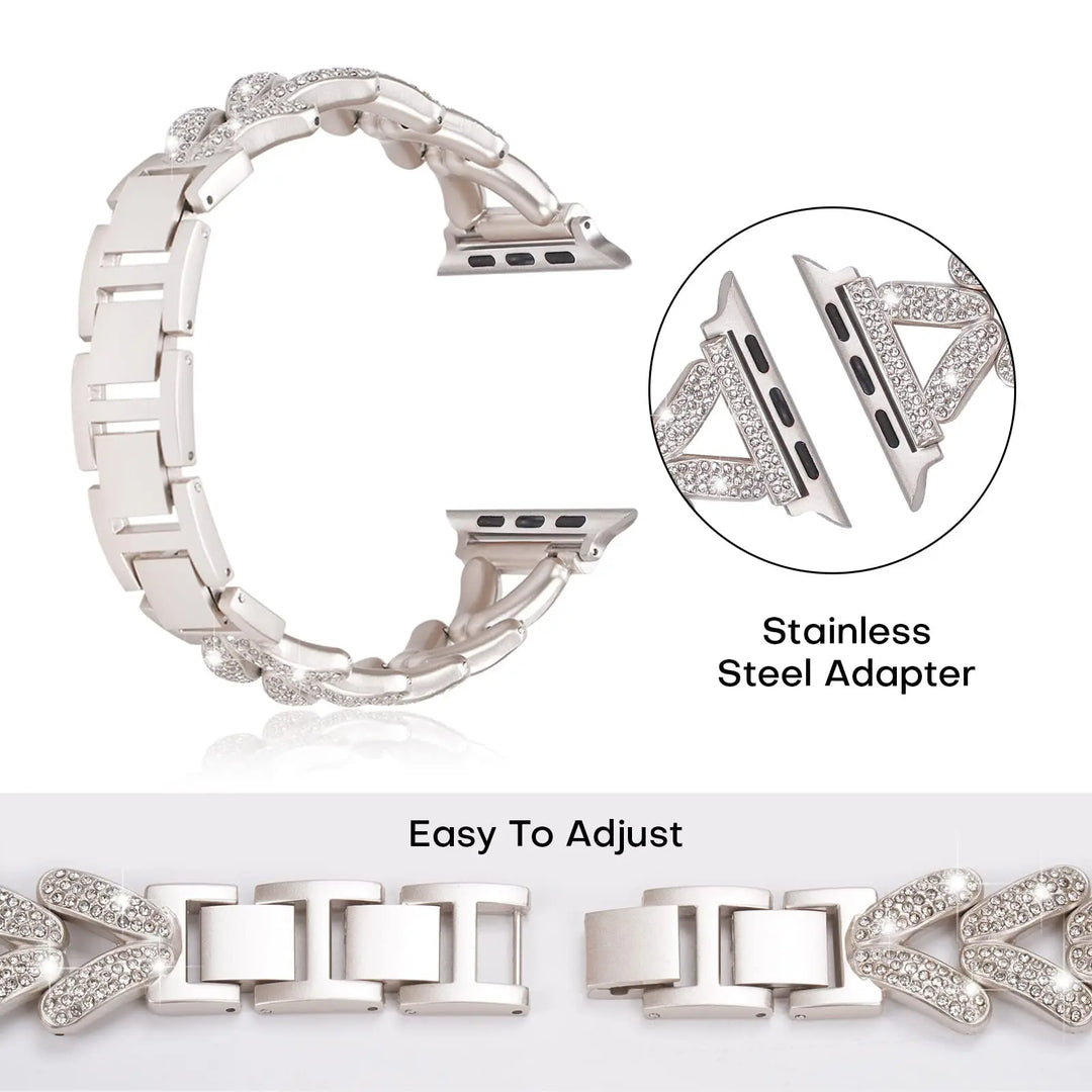 Apple Watch Stainless Steel Band - Sparkly Crystal Design