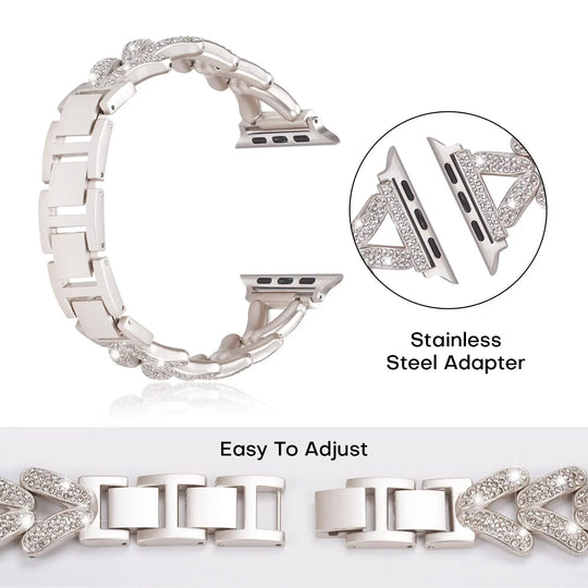 Apple Watch Stainless Steel Band - Sparkly Crystal Design