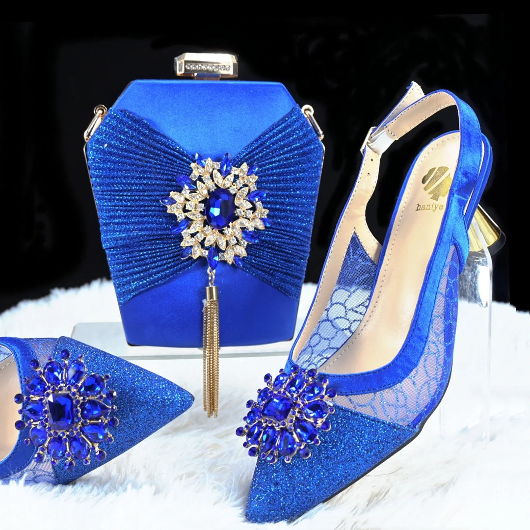 High Quality African Style Ladies Shoes And Bags Set HGH1-14