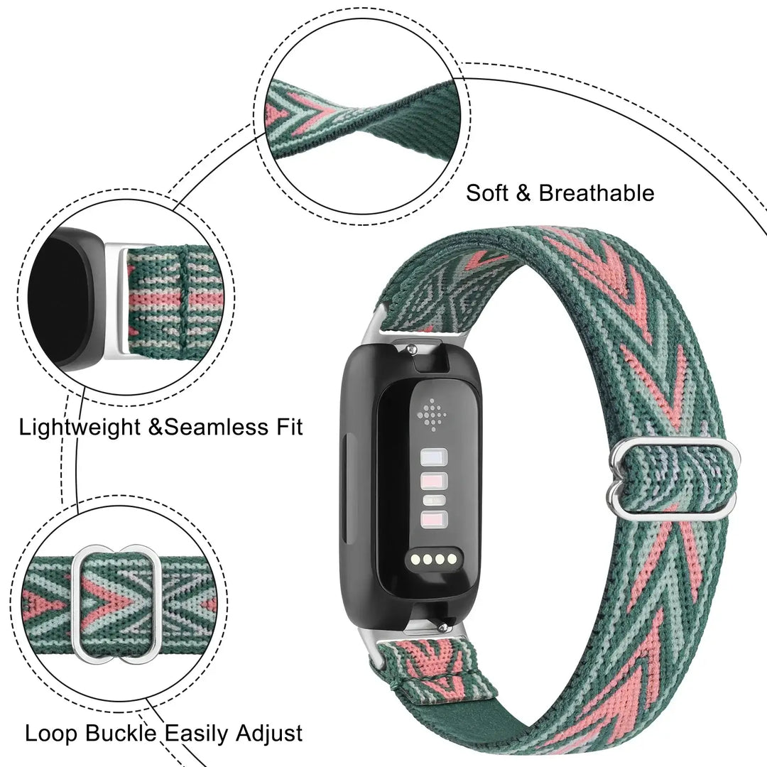 Fitbit Inspire 3, 2, 1, HR Nylon Band - Breathable Strap