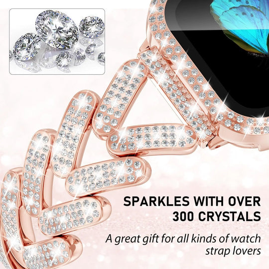 Apple Watch Stainless Steel Band - Sparkly Crystal Design