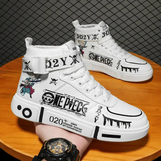 One Piece Luffy High Top Shoes Zoro Anime Sneakers