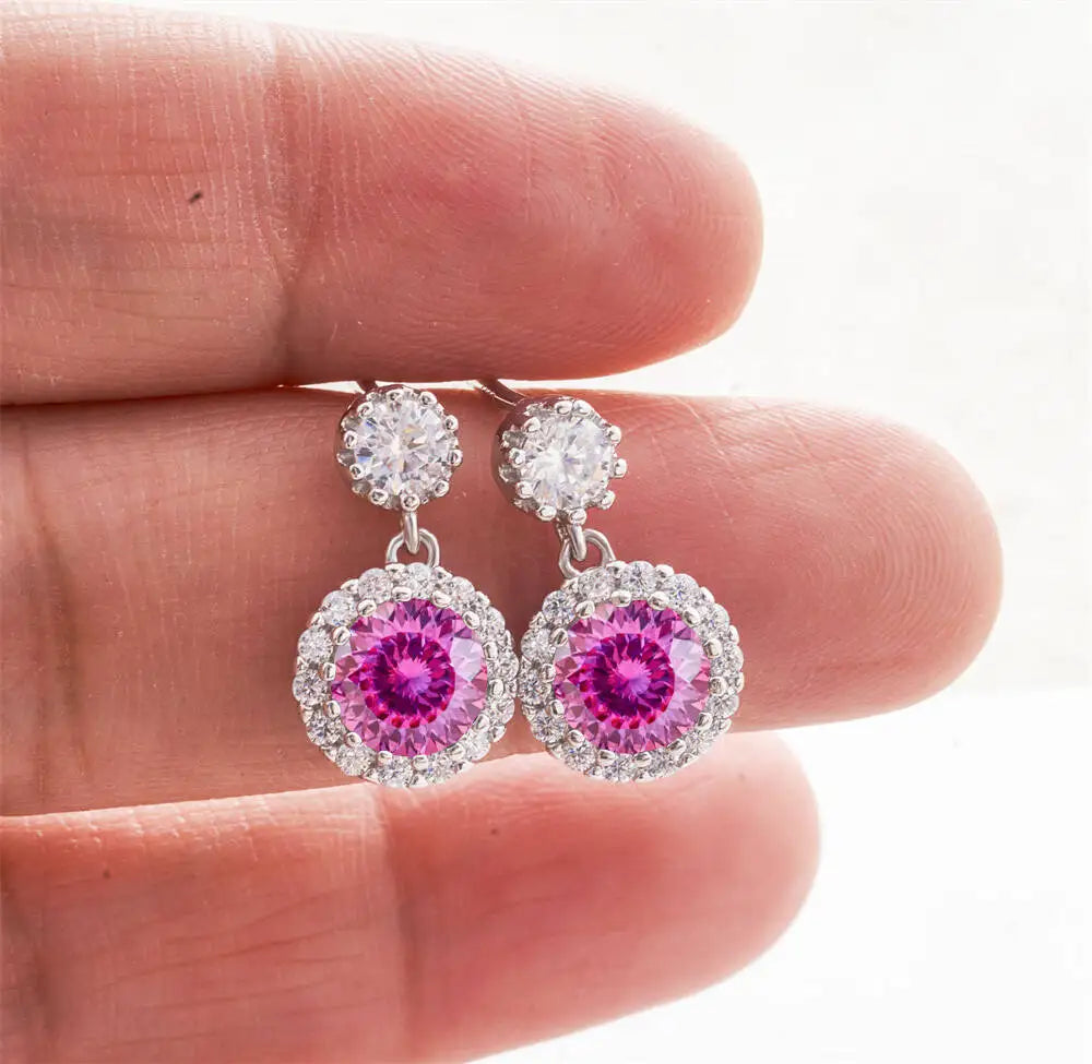 1CT 2Pcs D-Color Moissanite Drop Earrings 925 Sterling Silver With Certificate