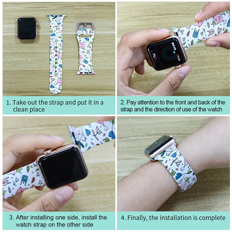 Apple Watch Silicone Strap - Unique Printed Designs