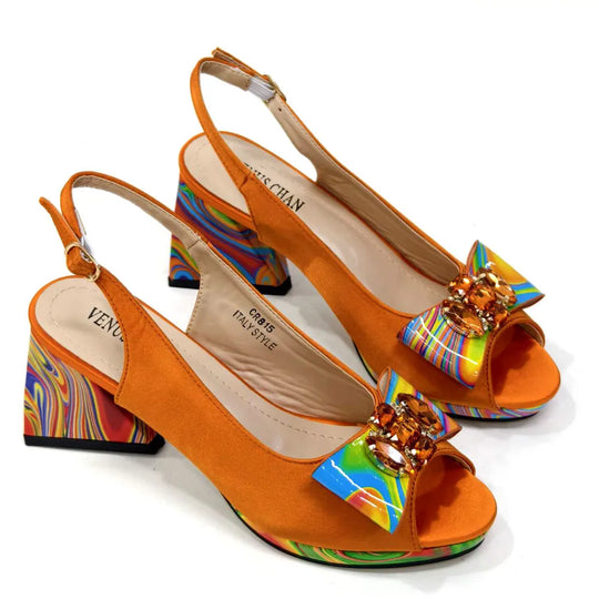 Ladies Shoes and Bag Decorated with Rhinestone