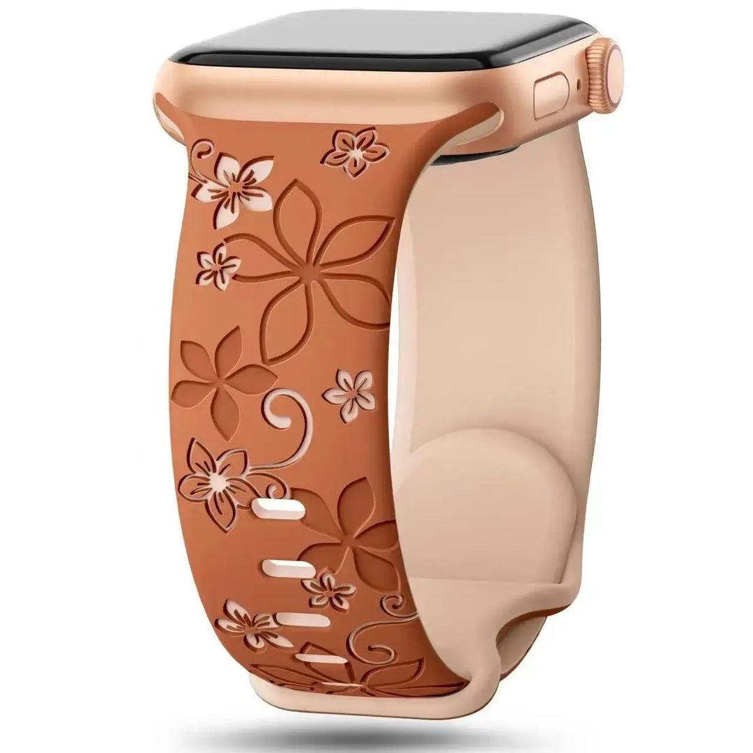 Apple Watch Silicone Band - Durable Floral Design Strap
