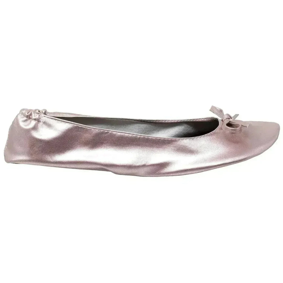 Foldable Ballet Flats Women's Travel Portable Comfortable Shoes Gold