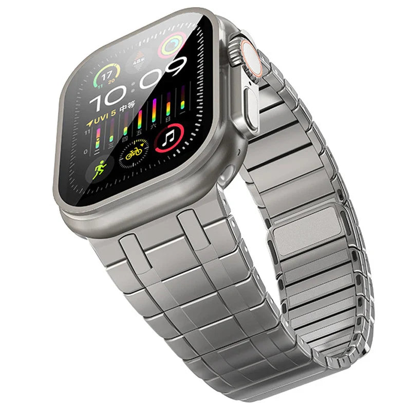 Apple Watch Magnetic Stainless Steel Band - Premium Titanium Color