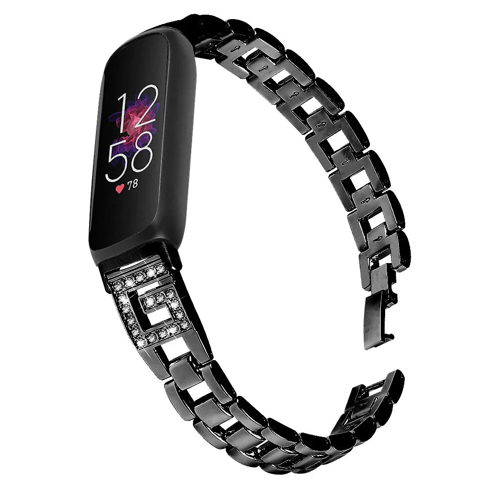 Fitbit Inspire 3 Metal Diamond Band - Elegant Strap