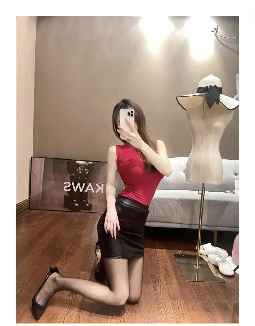 Black Slim Imitation Leather Pencil Mini Skirt High Waist Sexy Fashion Korean Short Skirts Women Wholesale Summer Sweet