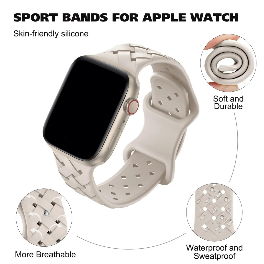 Apple Watch Silicone Strap - Sporty, Breathable, Durable
