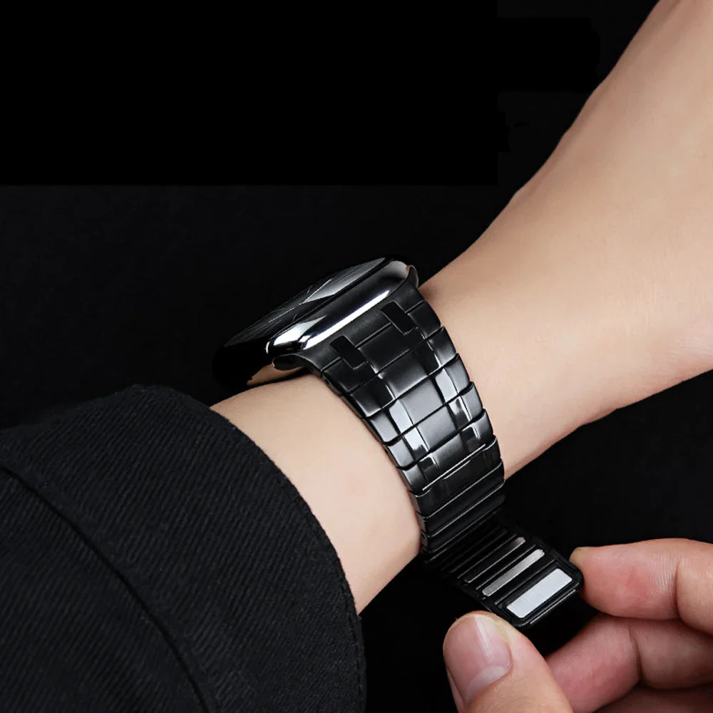 Apple Watch Magnetic Stainless Steel Band - Premium Titanium Color