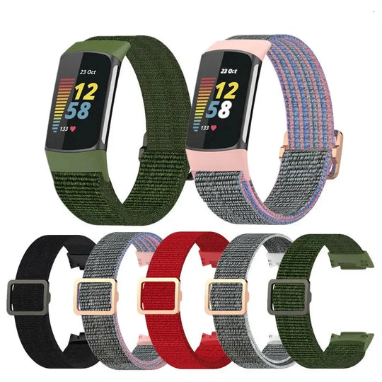 Fitbit Charge 5 6 Elastic Nylon Loop Band - Soft Strap