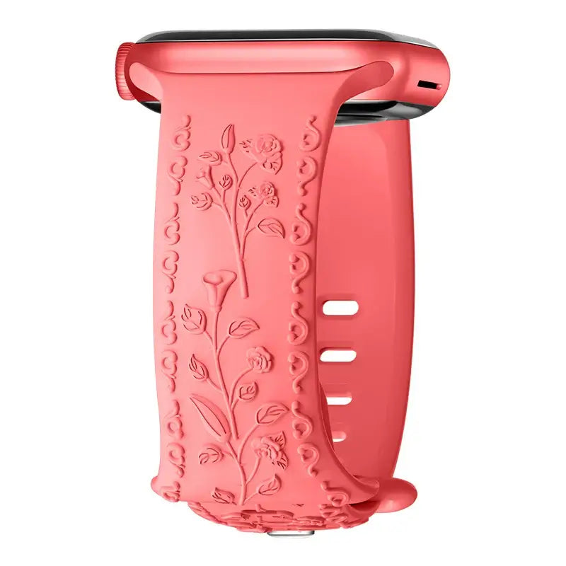 Apple Watch Silicone Band - Floral Engraved - Stylish Design