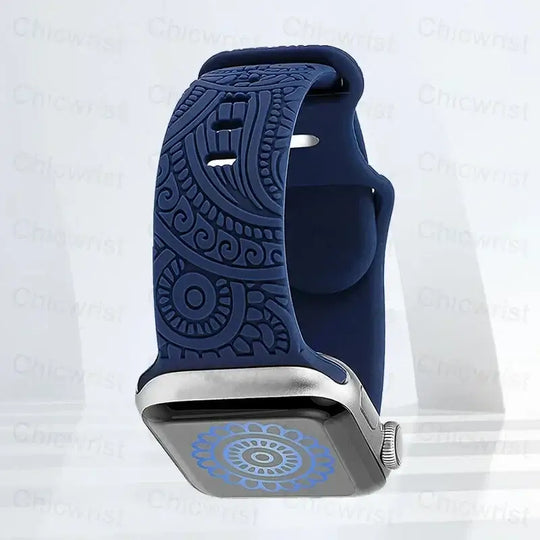 Apple Watch Silicone Strap - Stylish, Engraved Design