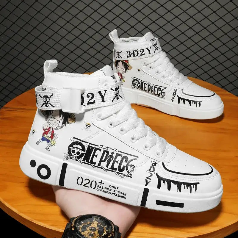 One Piece Luffy High Top Shoes Zoro Anime Sneakers