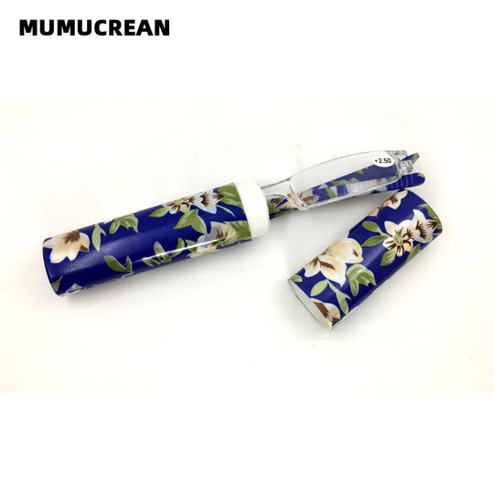 New Mini Folding Reading Glasses Women Men +1.0 To 4.0 Portable Container Presbyopia Pen Glasses With Box