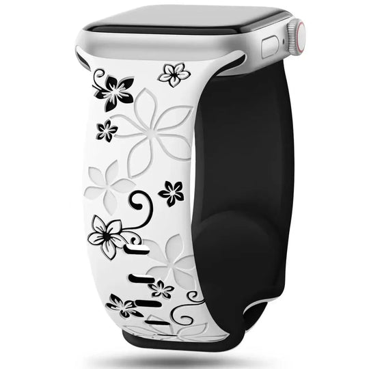 Apple Watch Silicone Band - Durable Floral Design Strap