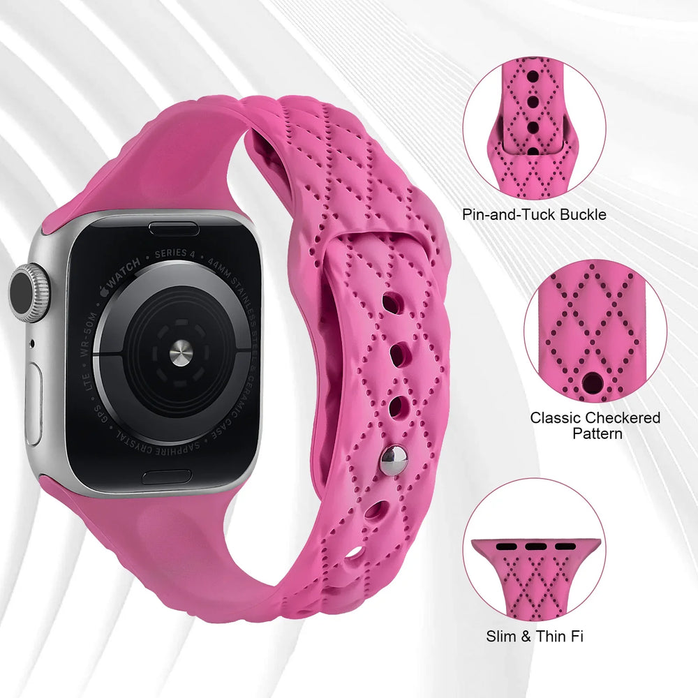 Apple Watch Silicone Strap - Slim Engraved Comfort Fit