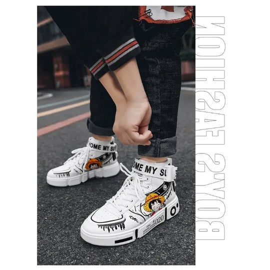 One Piece Luffy High Top Shoes Zoro Anime Sneakers